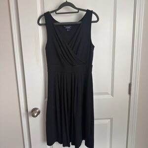 Lands' End Black Sleeveless Midi Dress